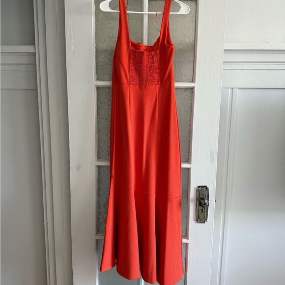 Anthropologie The Ariana Square-Neck Asymmetrical Ruffle-Hem Dress Magic Fabric - Picture 6 of 6